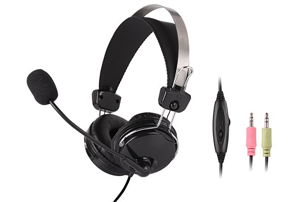 A4Tech HS-7P Stereo Headset with 40 mm Drivers, 3.5 mm Plug & Omnidirectional Mic