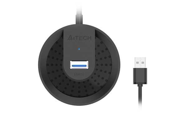 A4Tech HUB-30 4-Port USB 3.0 Hub, 5120 Mbps Transfer, Micro USB Power Input, 100 cm Cable