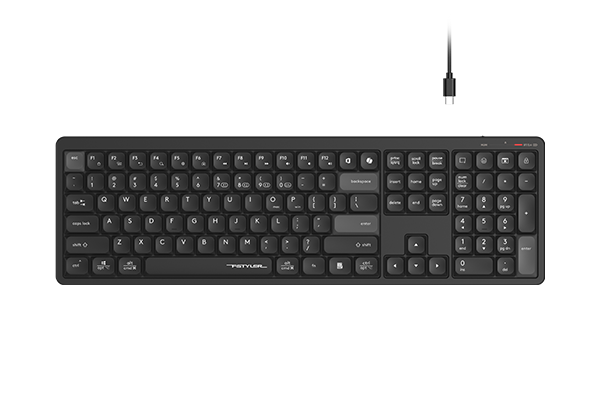 A4Tech FBX55C Wireless Keyboard with Bluetooth & 2.4G Connectivity, Slim Rechargeable Design