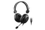 A4Tech HU-35 USB Stereo Headset with 40 mm Drivers, In-Line Mic, Soft Ear Pads