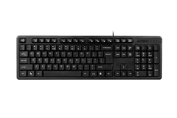 A4Tech KK-3 Wired Multimedia Keyboard with 12 FN Hotkeys & Splash-Proof Design