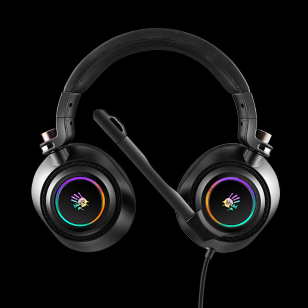 Bloody G580 Virtual 7.1 Surround Sound Gaming Headset with RGB Lighting, 50mm Drivers, and Noise Cancelling Mic