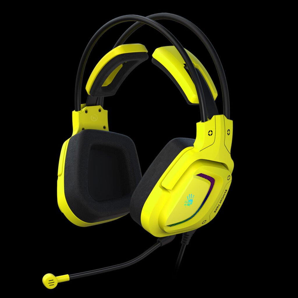Bloody G575 Virtual 7.1 Surround Sound Gaming Headset with RGB Lighting, 50mm Drivers, and Noise Cancelling Mic