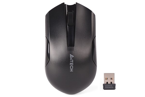 A4Tech G3-200NS Wireless Mouse with Silent Click Buttons, 1200 DPI, Symmetric Design, Nano USB Receiver