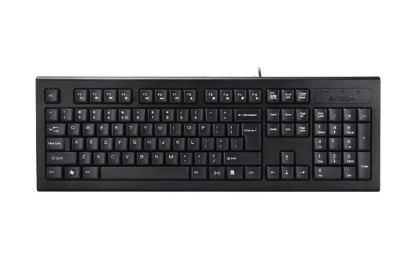 A4Tech KR-85 Wired Keyboard with 12 FN Multimedia Hotkeys, Round Edge Keycaps, Splash Proof Design