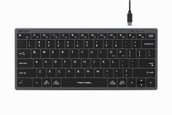 A4Tech FX51 Compact Scissor Switch Wired Keyboard – Ultra-Slim Keycaps, FN Multimedia Hotkeys