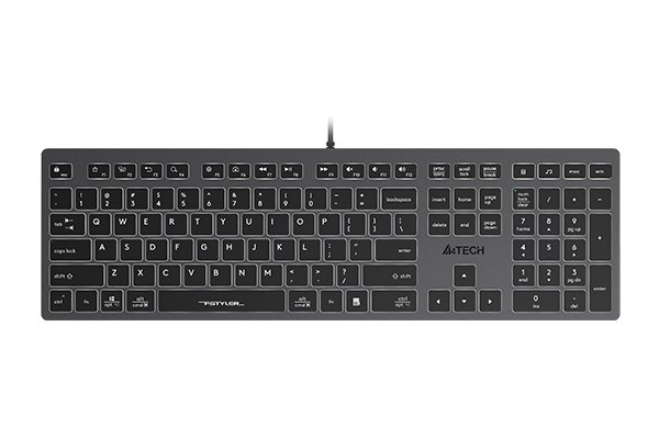 A4Tech FX60 Scissor Switch Keyboard with Ultra-Slim Keycaps and White/Neon Backlight
