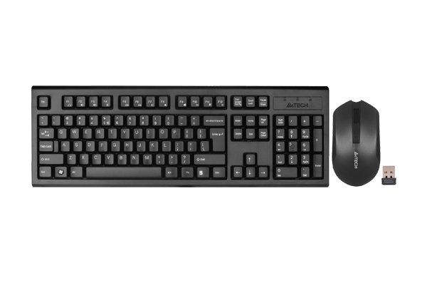 A4Tech 3000NS Wireless Keyboard & Mouse Combo with 2.4GHz, Silent Clicks, Full-Size Keyboard