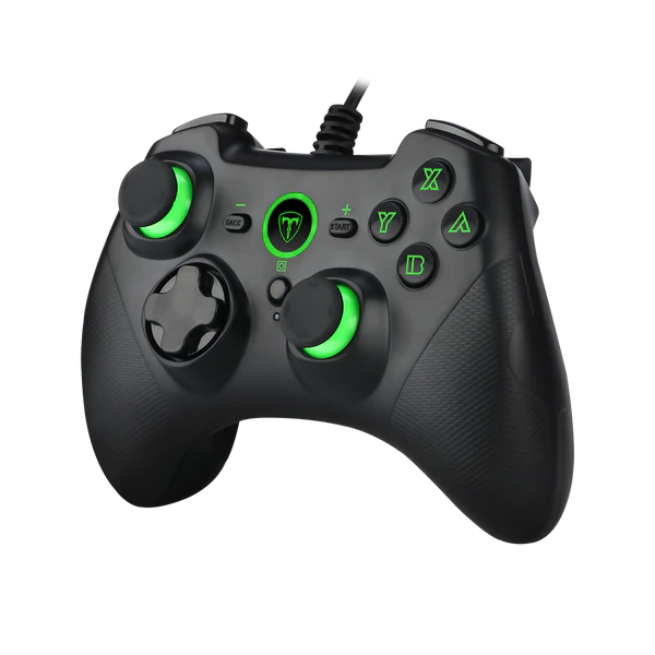 T-DAGGER Taurus T-TGP501 wired gamepad with dual vibration motors, 3D analogs, multi-platform support