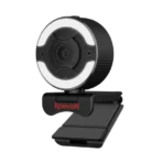 Redragon GW910 1080P USB Webcam with built-in dual stereo mic, ring light & fixed focus lens