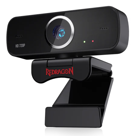 Redragon GW600 HD 720P USB Webcam with built-in dual noise-reduction microphone for video calls and streaming