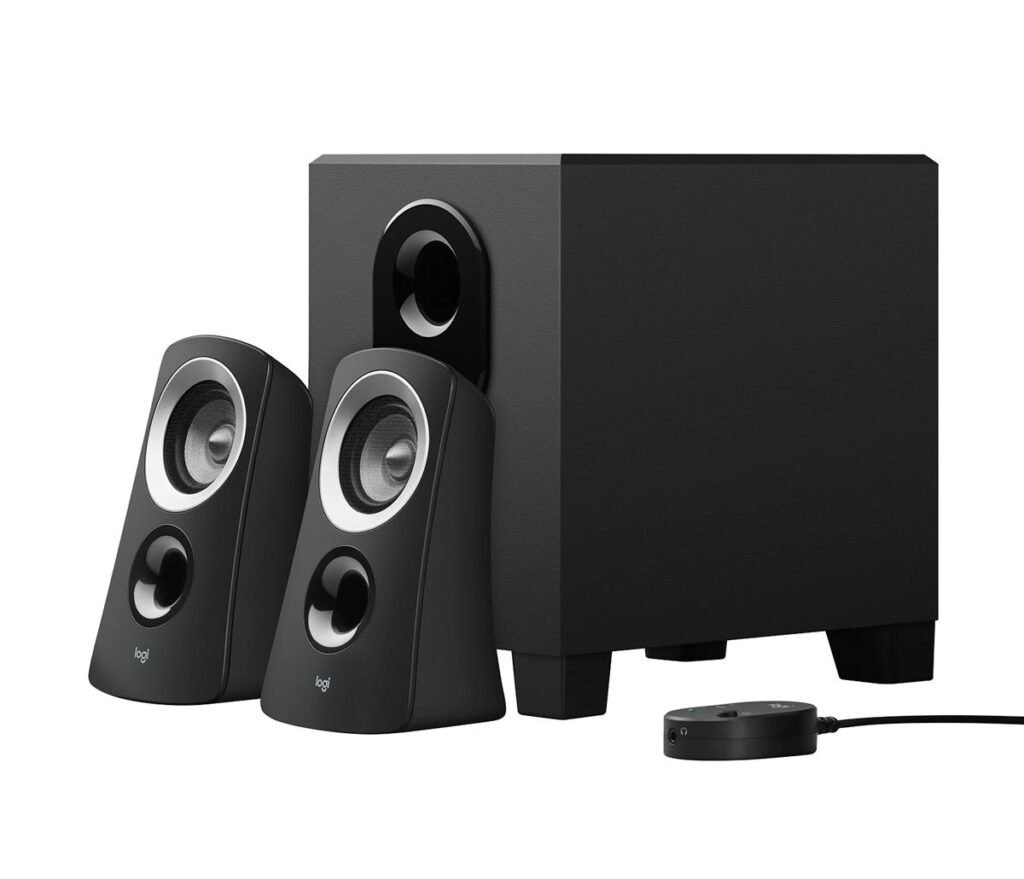 Logitech Z313 2.1 Speaker System with Subwoofer, 50W Peak Power, and 3.5mm Input