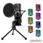 Redragon GM212 ADNE RGB USB streaming microphone with cardioid pattern, pop filter & Type-C connection